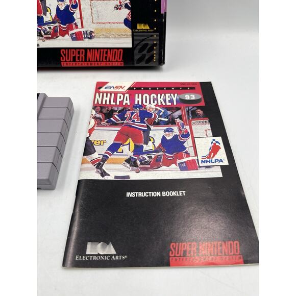 NHLPA Hockey 93 NHL SNES Super Nintendo Complete CIB Original Authentic - Picture 2 of 15